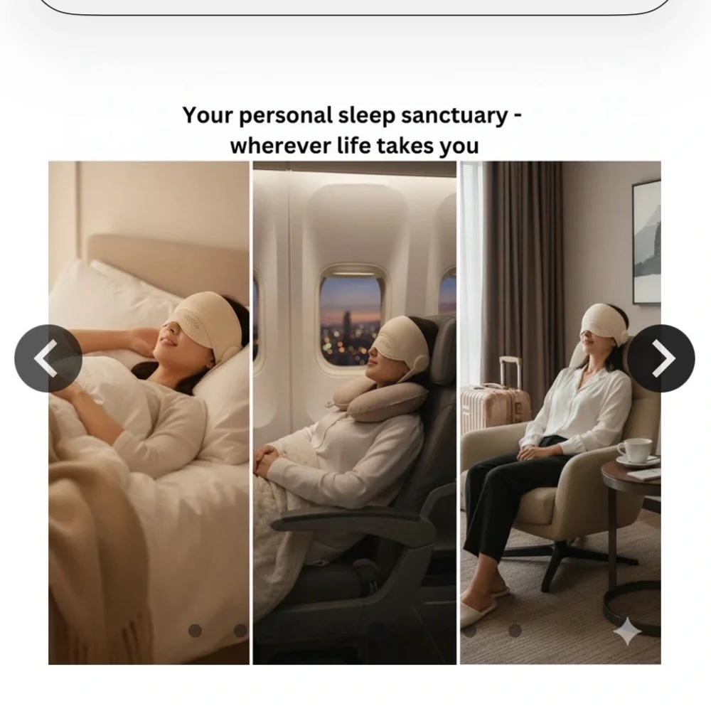 Comfortable Cream VR Sleep Headset with Remote